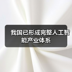我国已形成完整人工智能产业体系（图1）