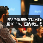 清华毕业生留学比例降至16.3%,国内就业成主流(图1) 清华毕业生留学比例降至16.3%,国内就业成主流(图1)